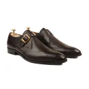 Men’s Dark Brown Calf Leather Single Monk Strap Dress Shoes