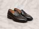 Handmade Brown Croc Embossed Loafers for Men – Leather Formal Shoes