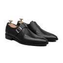 Men’s Black Single Monk Strap Dress Shoes – Luxury Leather Formal Shoes