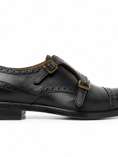 Men's Handmade Leather Double Monk Strap Shoes